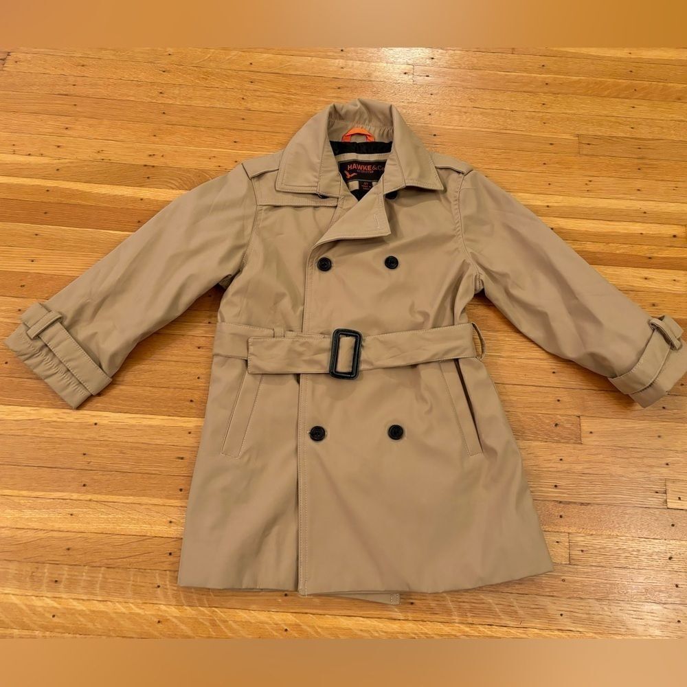 Hawks & Co Outfitters tan/beige toddler trenchcoat jacket